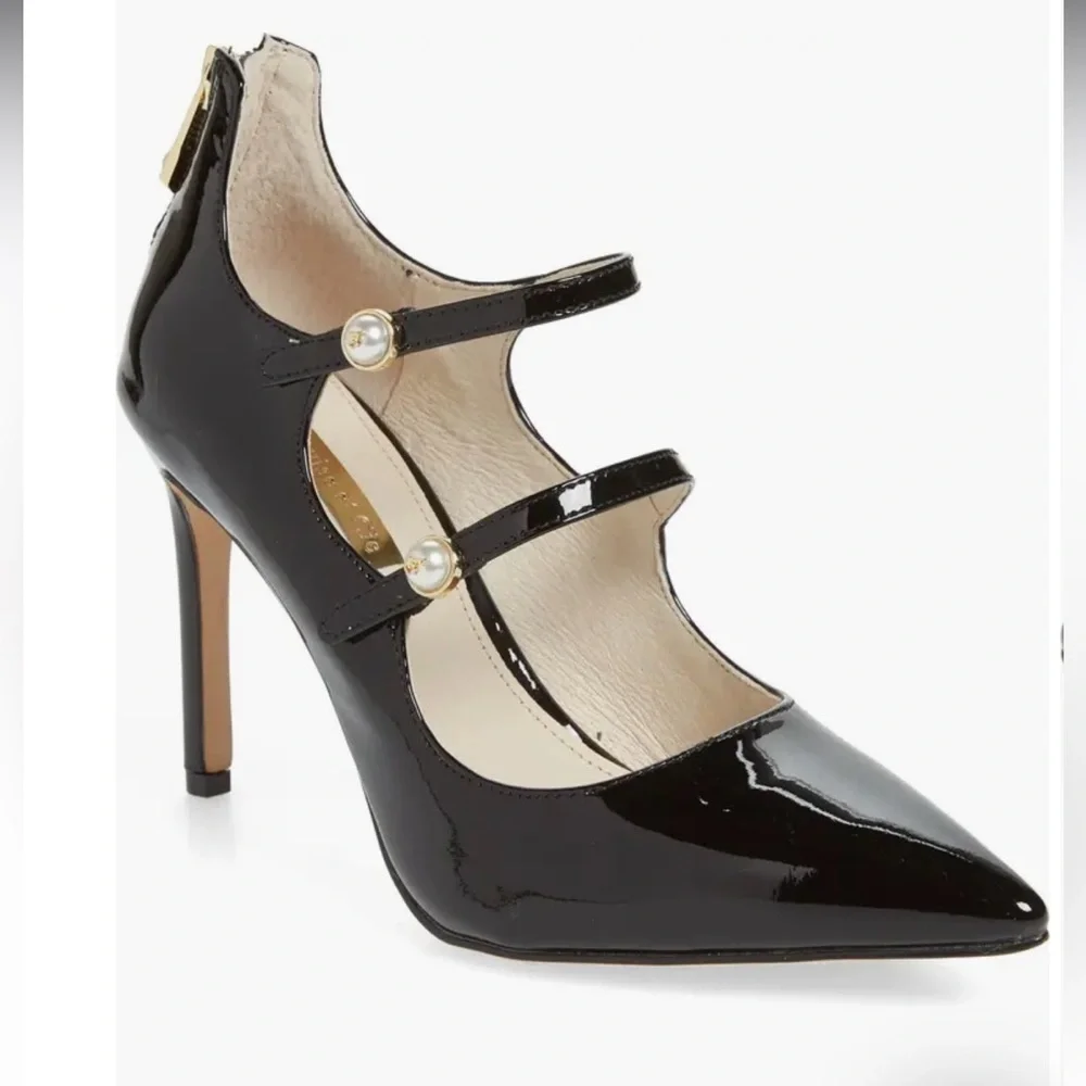 Louise et Cie Jolanie Pump Witchy Mary Jane Heels Black Patent Leather Size 10